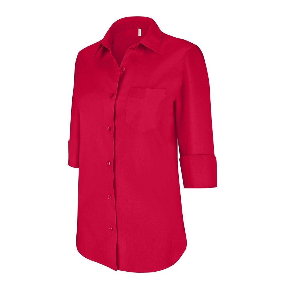 Chemise manches 3/4 femme Kariban Rouge