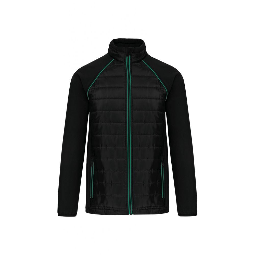 Veste daytoday bi-matière unisexe WK designed to work - face - noir / vert