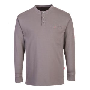 Pull de travail FR Henley antistatique résistant à la flamme Portwest - gris