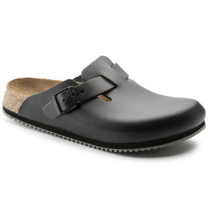 Sabot de travail cuir BIRKENSTOCK Boston SL noir coté