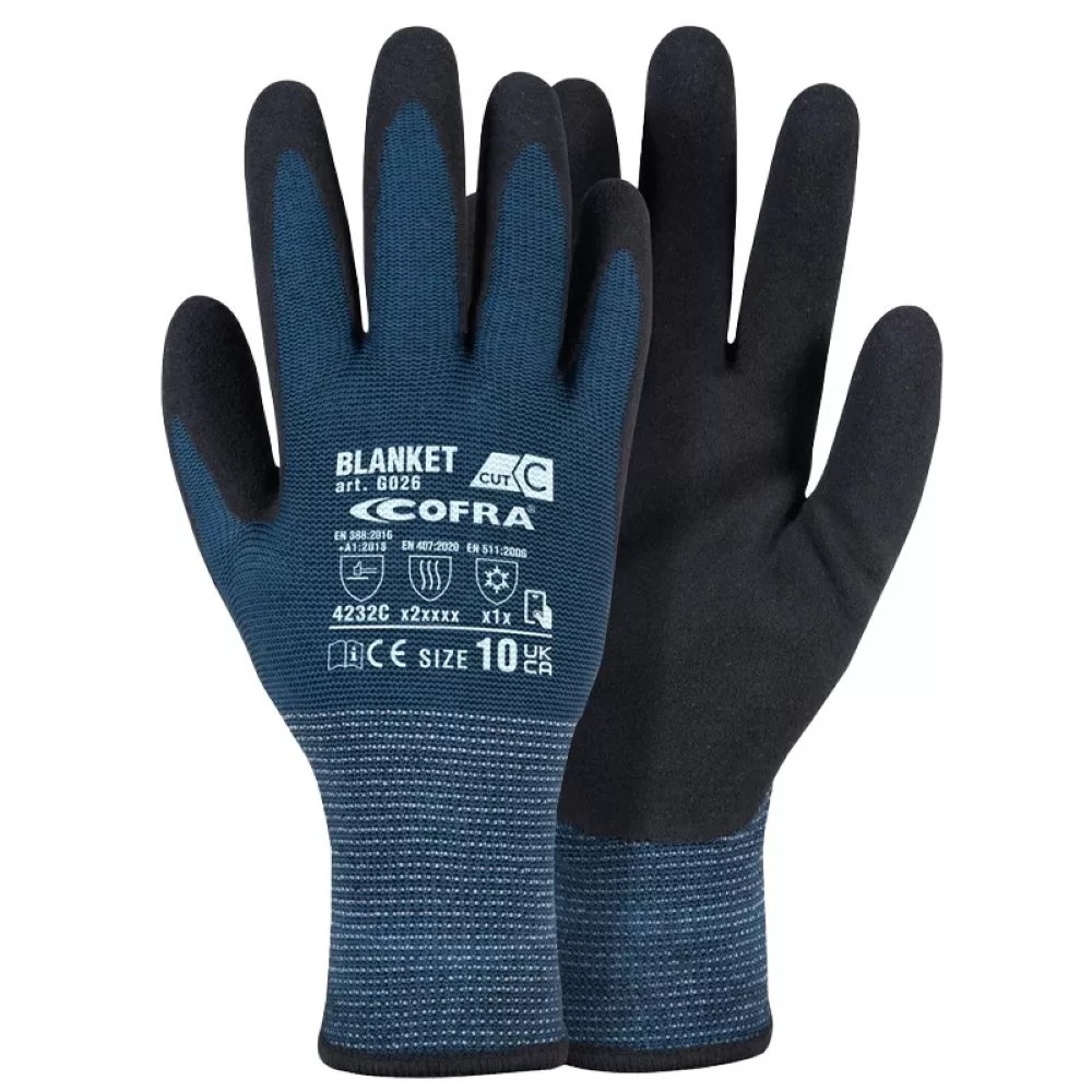 Taktile Schnittschutz- und Wärmeschutz-Handschuhe für kalte Umgebung BLANKET COFRA (12er-Set)
