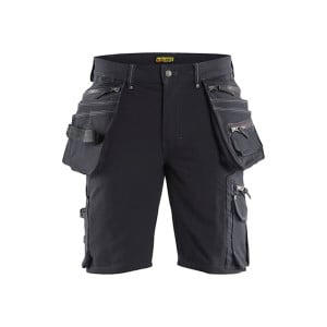 Short de travail artisan stretch 4D avec poches flottantes Blaklader X1900 gris