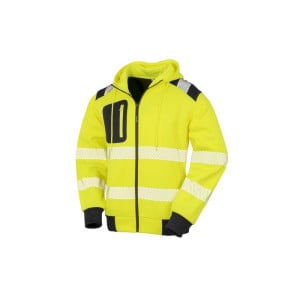 Sweat capuche zippé HV en polyester recyclé RESULT
