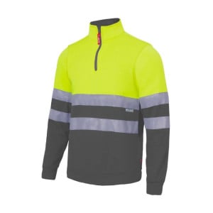 VELILLA high visibility two-tone zipped sweatshirt