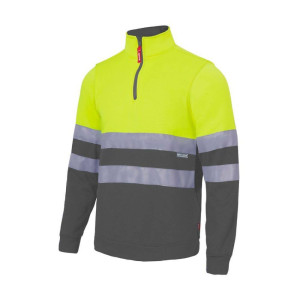 Felpa con zip bicolore VELILLA alta visibilità