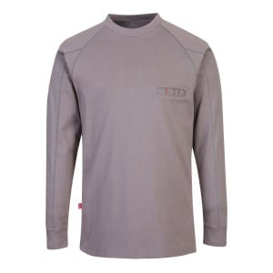 Sweat de travail col rond antistatique résistant à la flamme Portwest Gris