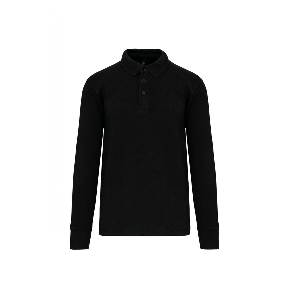 Sweat shirt col polo homme wk designed to work - face - noir