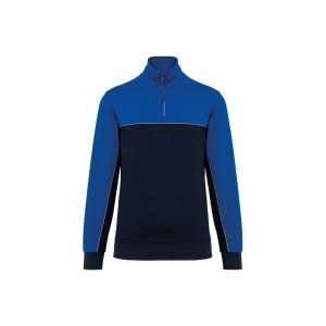 Sweat-shirt écoresponsable à col zippé WK. Designed To Work - Face - Bleu