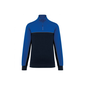 Sweat-shirt écoresponsable à col zippé WK. Designed To Work - Face - Bleu