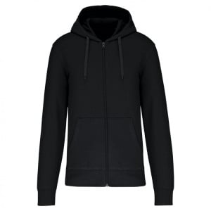 Sweat-shirt écoresponsable végan zippé à capuche Kariban noir