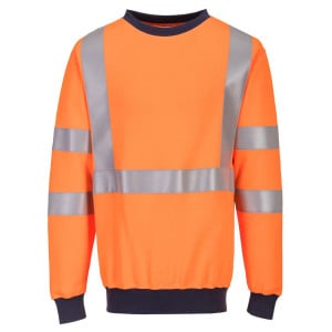 sweat shirt ris resistant aux flammes haute visibilite portwest devant orange