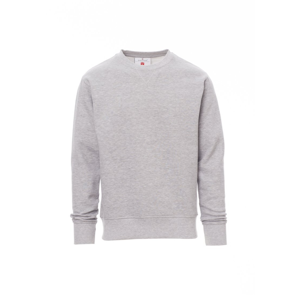 Sweat-shirt homme molleton brossé col rond ras du cou mailles renforcées ORLANDO MELANGE PAYPER_gris_vue_de_devant