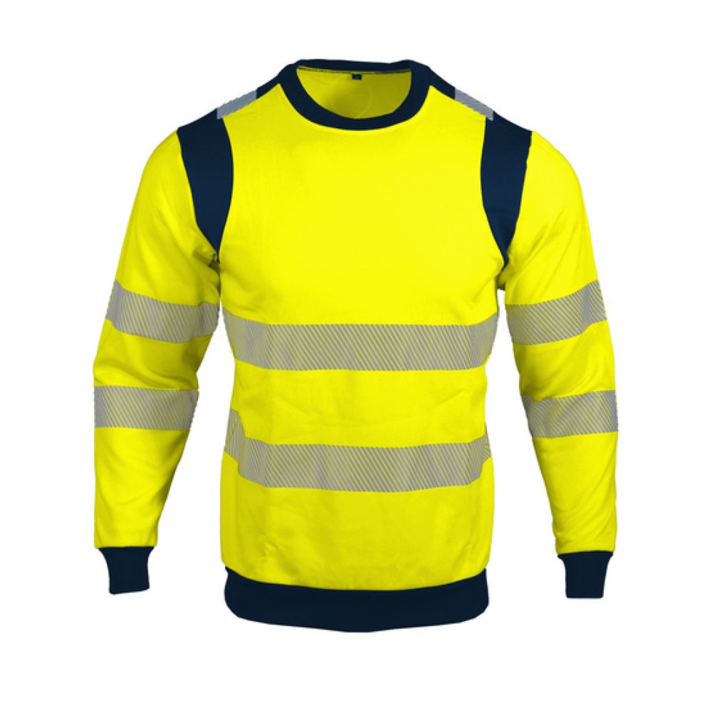 Sweat-shirt mixte anti-UV et haute visibilité classe 3 bandes réfléchissantes SINGER SAFETY_jaune_vu_de_devant