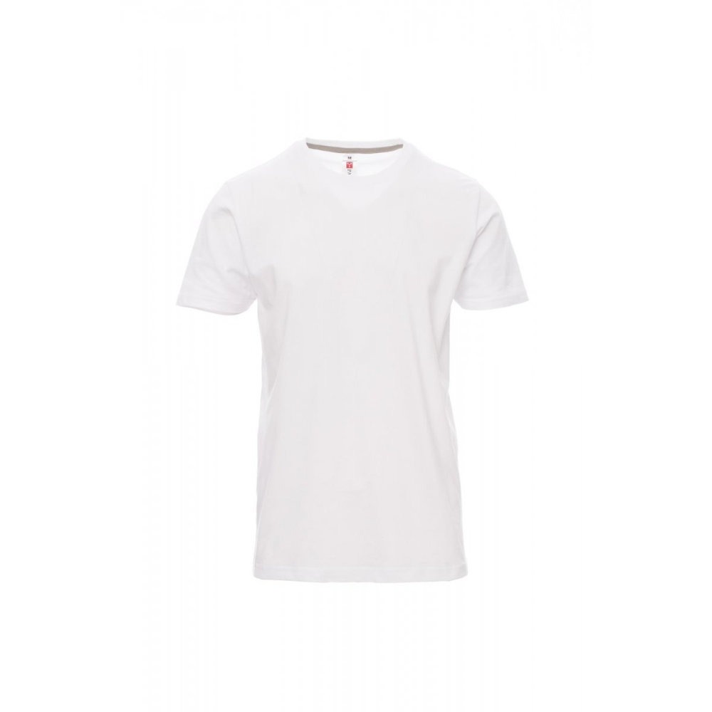 T-shirt manches courtes protection UV UPF 50 col rond 100% coton mixte PAYPER SUNRISE_blanc