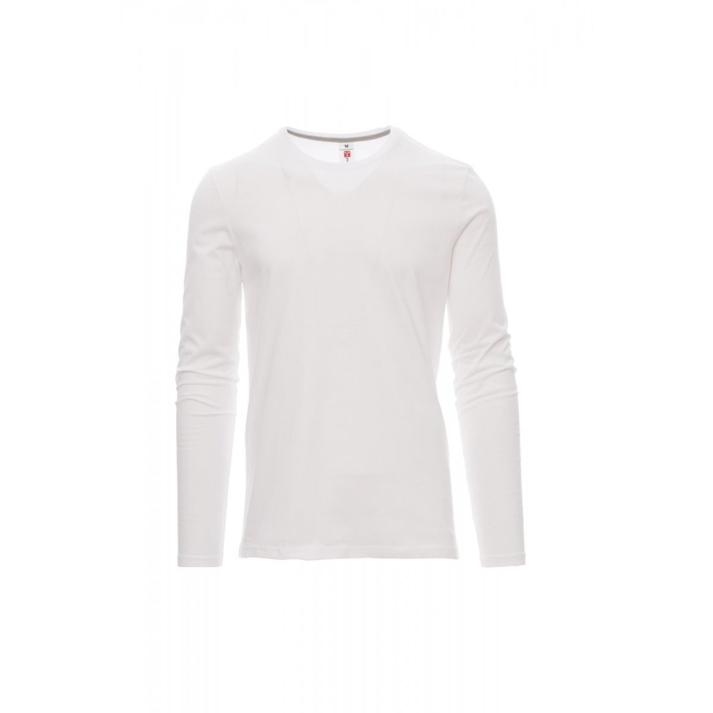 T-shirt manches longues protection UV UPF 50 col rond 100% coton PAYPER PINETA_blanc_vue_de_devant
