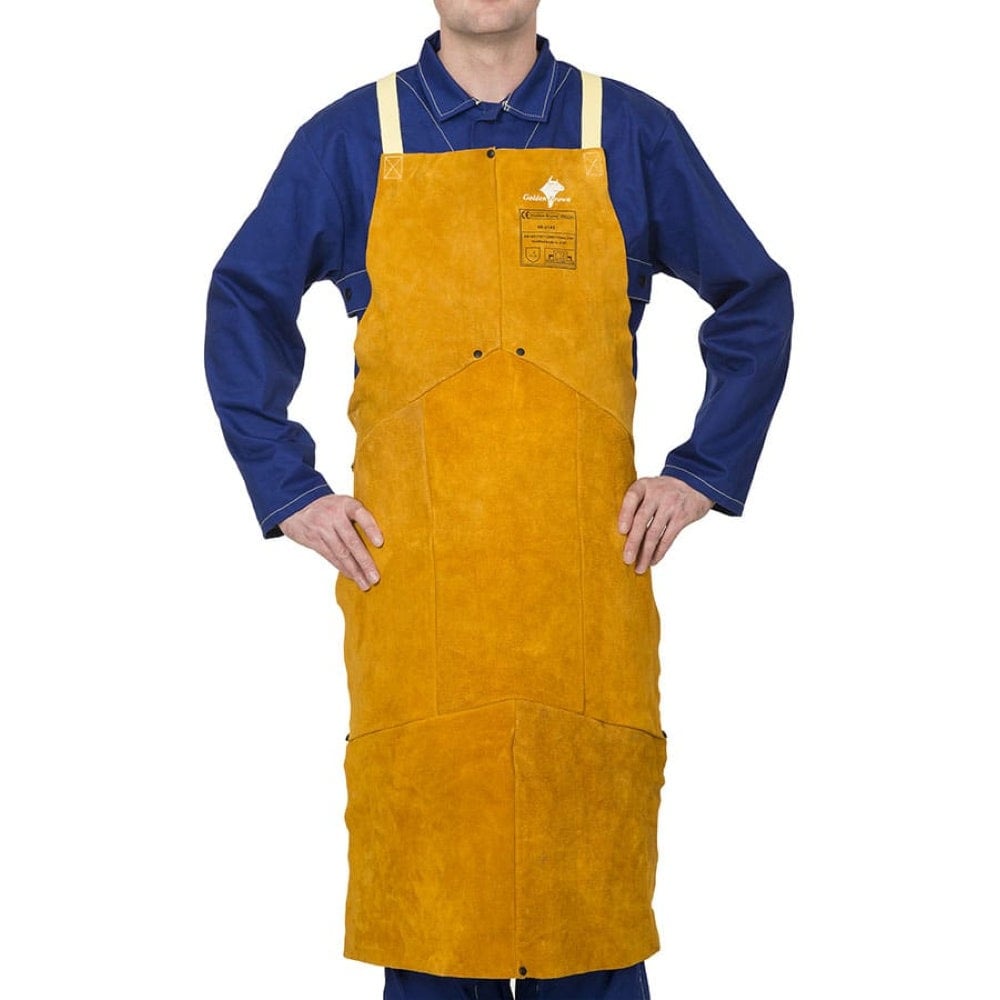 Tablier soudeur en cuir croûte de bovin Weldas_vue_de_face
