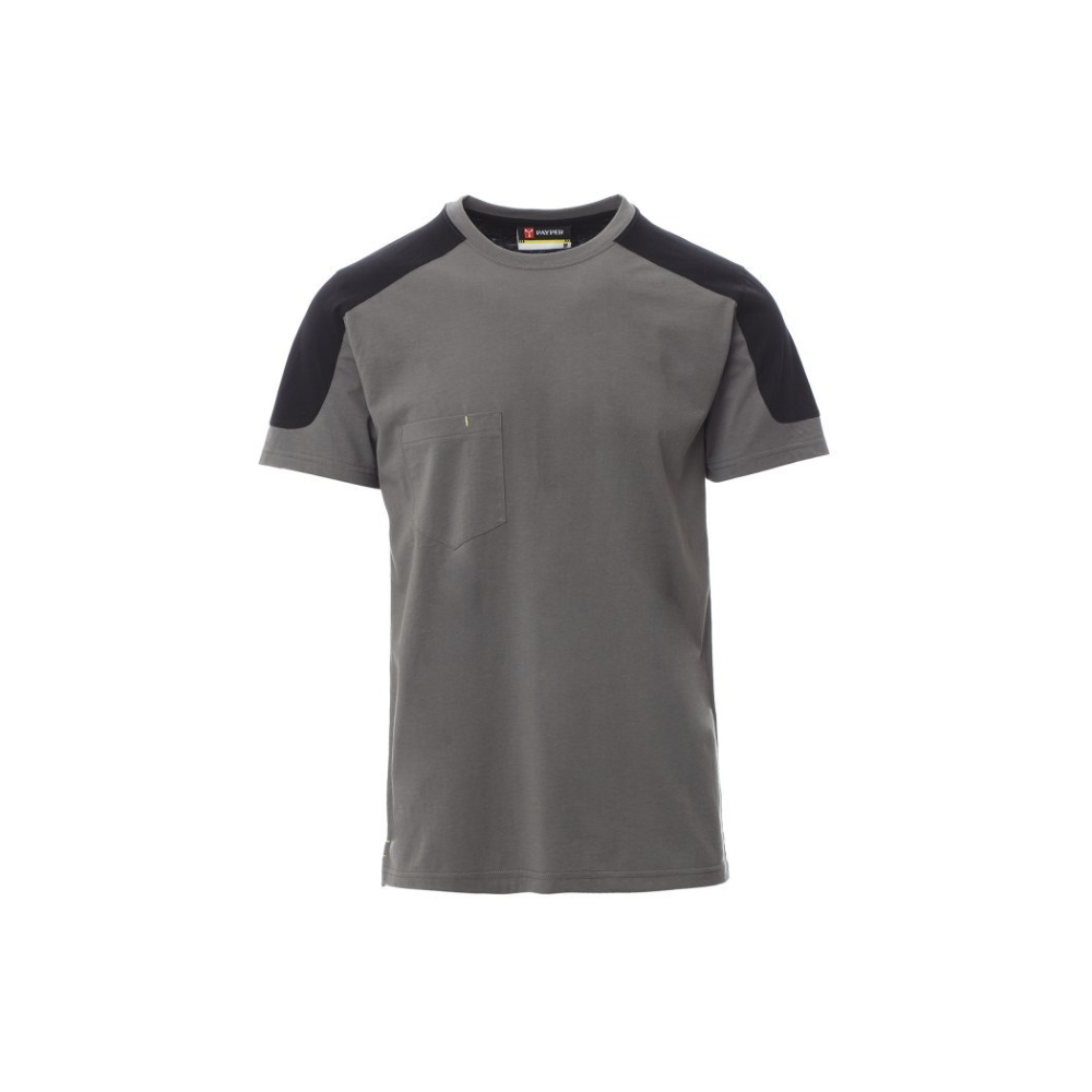 Tee-shirt de travail bicolore manches courtes poche poitrine porte-stylo PAYPER CORPORATE_gris_vue_de_devant
