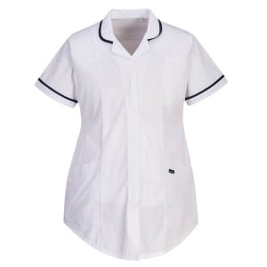 Tunique de maternité femme extensible fermeture éclair Portwest Blanc