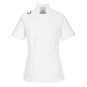 Tunique médicale stretch multipoche fermeture pression Femme Portwest Blanc
