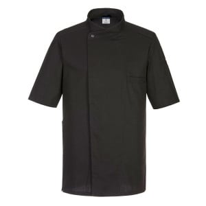 Veste cuisine de chef coton respirante coupe slim Portwest Surrey M/C noir