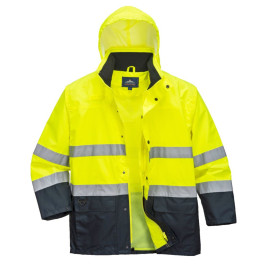 Veste De Pluie Haute Visibilité Portwest - Jaune/Marine - Taille L - Norme EN ISO 20471 Classe 3