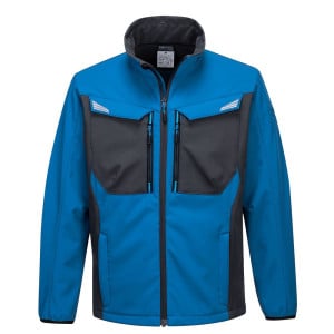 Veste de travail softshell Portwest WX3 WORKWEAR métal bleu
