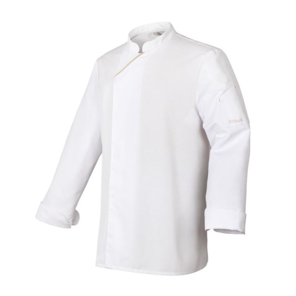Veste de cuisine mixte manches longues col Mao Robur HARTI - Blanc