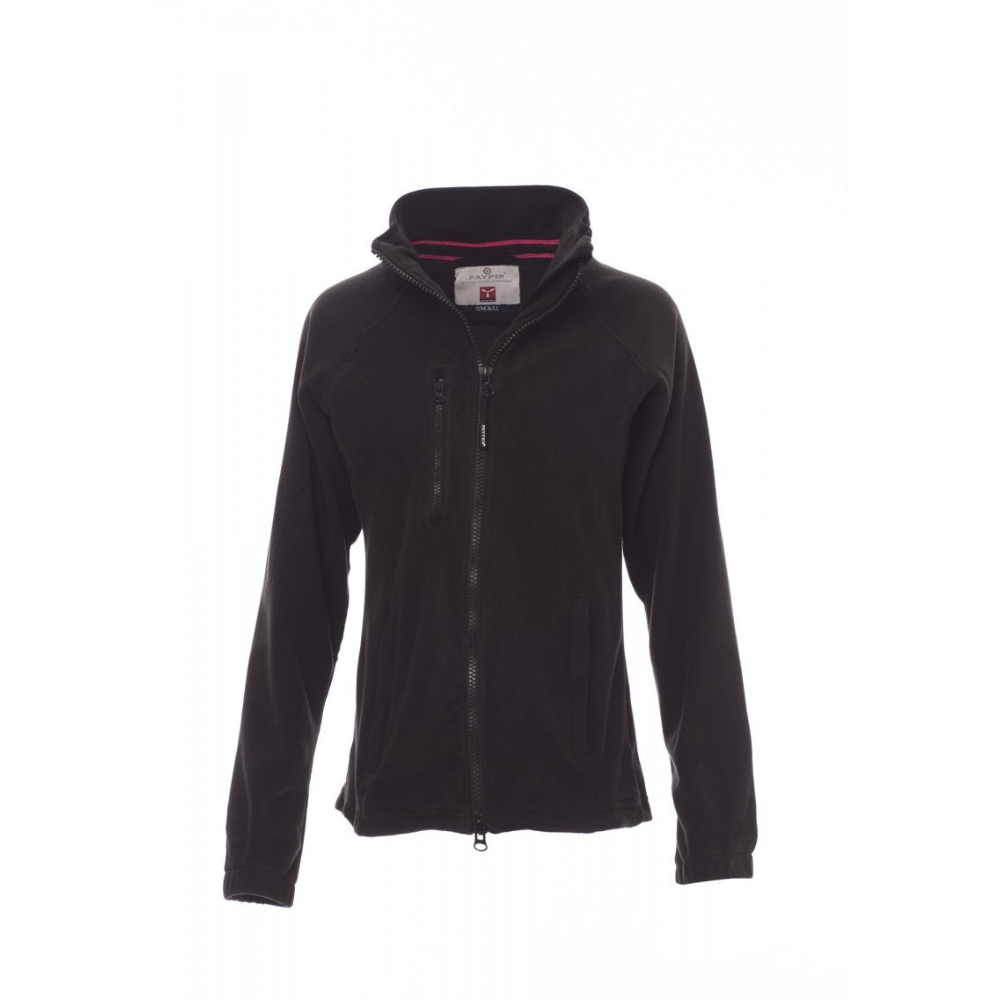 Veste polaire coupe cintrée femme zippée multipoches NORWAY+LADY PAYPER_noir_vue_de_devant