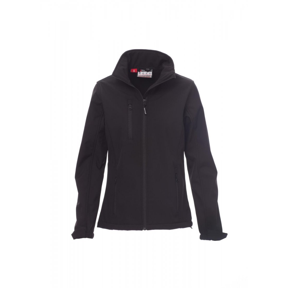 Veste softshell femme 3 couches imperméable coupe-vent respirante DUBLIN LADY PAYPER_noir_vue_de_face