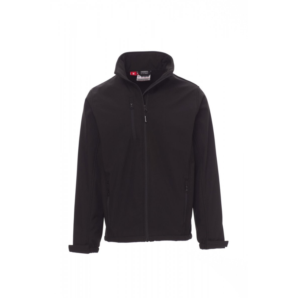 Veste softshell homme 3 couches imperméable coupe-vent respirante DUBLIN PAYPER_noir_vue_de_face
