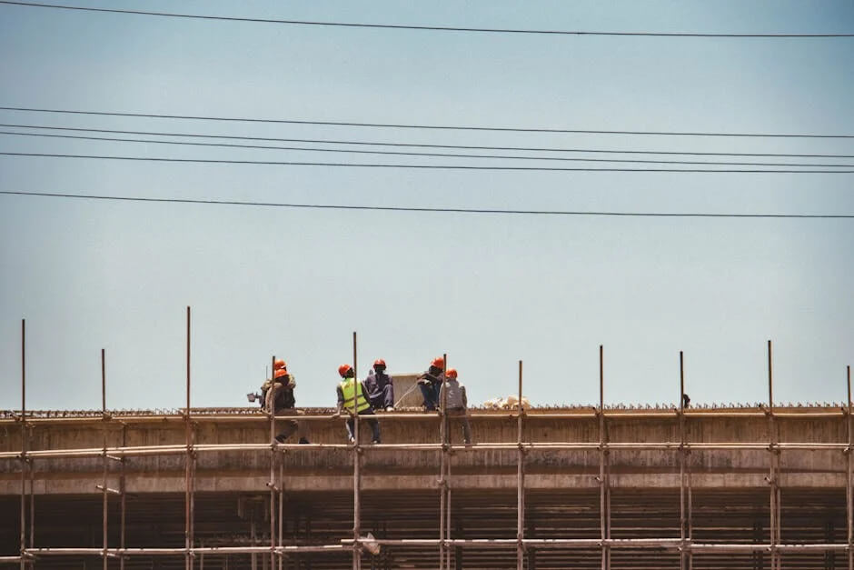 Worker chantier Professionnels du batiment sur un chantier